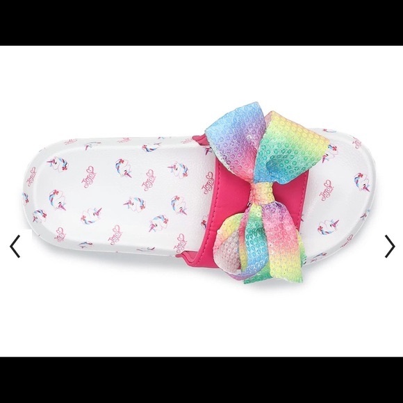 JoJo Siwa Glitter Bow Pink-Multicolor Slide Sandals Girls Kids - Picture 5 of 12